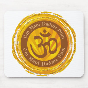 Tibetan Mantra with Aum Symbol Mouse Pad