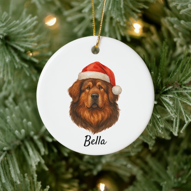Tibetan Mastiff Ceramic Tree Decoration (Tree)