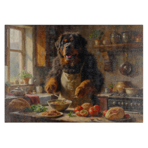 Tibetan Mastiff Cooking in Kitchen Cutting Board
