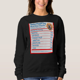 Tibetan Mastiff Dog Breed Owner Funny Nutrition Fa Sweatshirt