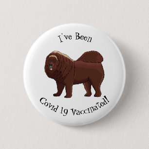 Tibetan Mastiff dog cartoon illustration 6 Cm Round Badge