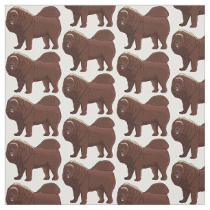Tibetan Mastiff dog cartoon illustration Fabric