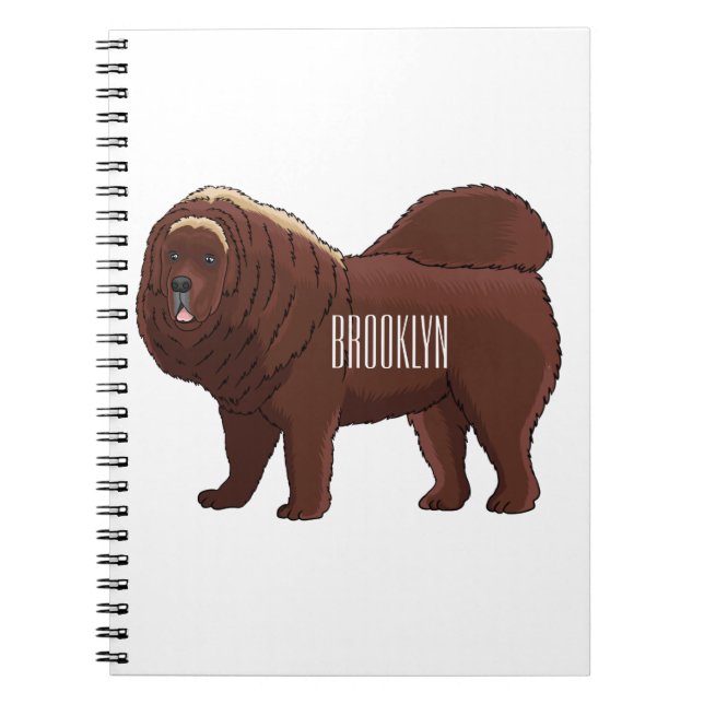 Tibetan Mastiff dog cartoon illustration Notebook (Front)