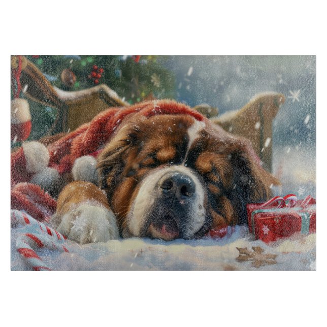 Tibetan Mastiff Dog Christmas Festive  Cutting Board (Front)