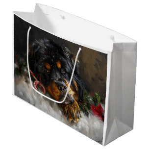 Tibetan Mastiff Dog Christmas Festive  Large Gift Bag