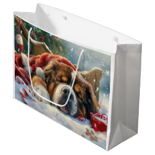 Tibetan Mastiff Dog Christmas Festive Large Gift Bag