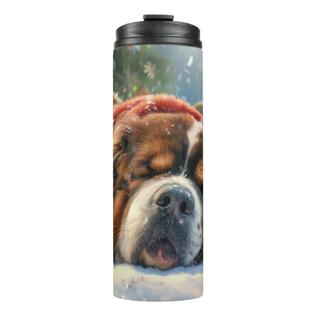 Tibetan Mastiff Dog Christmas Festive  Thermal Tumbler (Front)