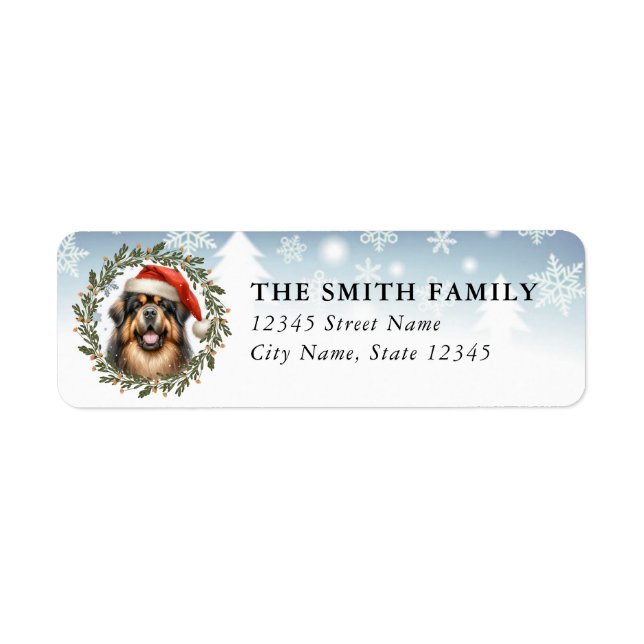 Tibetan Mastiff Dog Return Address Labels (Front)