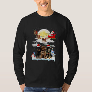 Tibetan Mastiff Dog Santa Sleigh Christmas Lover T-Shirt