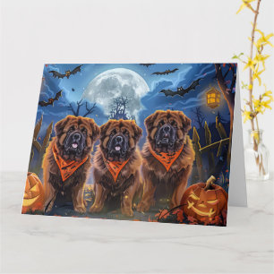 Tibetan Mastiff Halloween Spooky Card