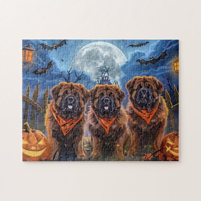 Tibetan Mastiff Halloween Spooky Jigsaw Puzzle (Horizontal)