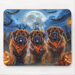 Tibetan Mastiff Halloween Spooky Mouse Pad