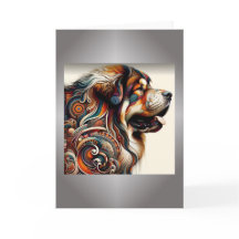 Tibetan Mastiff Head Folded Note Card