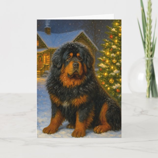 Tibetan Mastiff Holiday Card (Front)