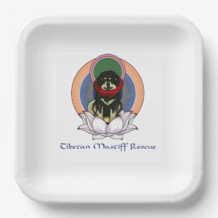 Tibetan Mastiff Logo Paper Plate