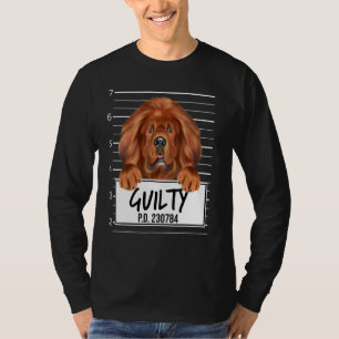 Tibetan Mastiff Mugshot Guilty Dog T-Shirt