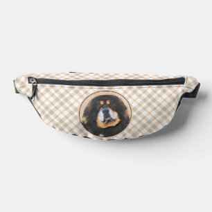 Tibetan Mastiff Painting Black and Tan Pet Dog Art Bum Bags
