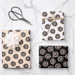 Tibetan Mastiff Painting Black and Tan Pet Dog Art Wrapping Paper Sheet