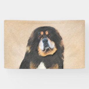 Tibetan Mastiff Painting - Cute Original Dog Art Banner