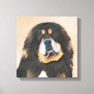 Tibetan Mastiff Painting - Cute Original Dog Art Canvas Print