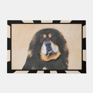 Tibetan Mastiff Painting - Cute Original Dog Art Doormat