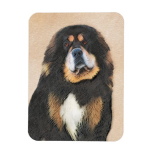 Tibetan Mastiff Painting - Cute Original Dog Art Magnet
