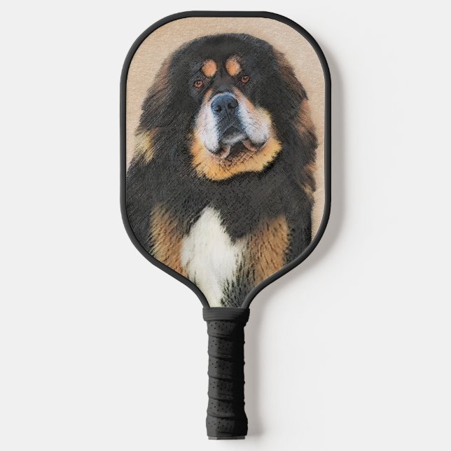 Tibetan Mastiff Painting - Cute Original Dog Art Pickleball Paddle (Front)