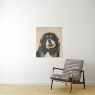 Tibetan Mastiff Painting - Cute Original Dog Art Tapestry