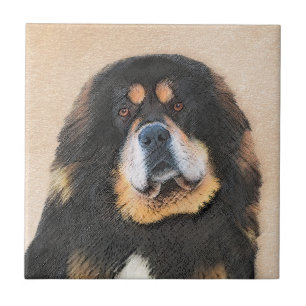 Tibetan Mastiff Painting - Cute Original Dog Art Tile