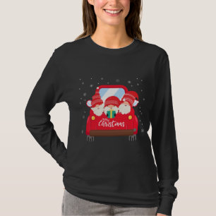 Tibetan Mastiff Riding Red Truck Merry Christmas X T-Shirt