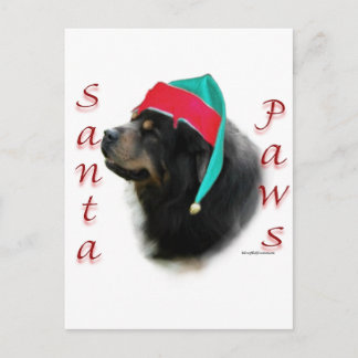 Tibetan Mastiff Santa Paws Holiday Postcard
