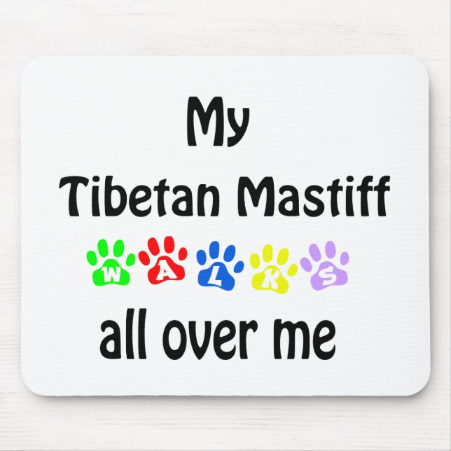 Tibetan Mastiff Walks Design Mouse Pad (Front)