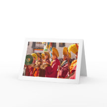 Tibetan Monk Folded Blank Greeting Card