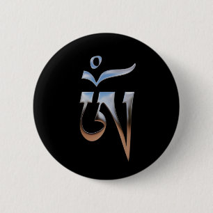 Tibetan Om 6 Cm Round Badge