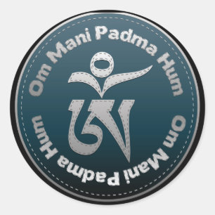 Tibetan Om Stitch Classic Round Sticker