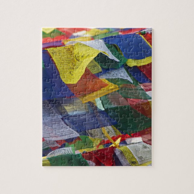 Tibetan Prayer Flags At Boudhanath Stupa Nepal Jigsaw Puzzle (Vertical)