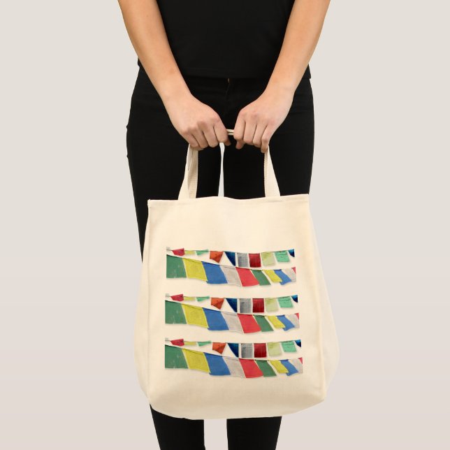 Tibetan Prayer Flags Tote Bag (Front (Product))