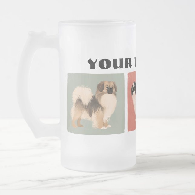 Tibetan Spaniel 16 oz Frosted Mug (Left)