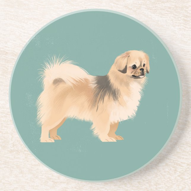 Tibetan Spaniel (Cream Colour) Coaster (Front)