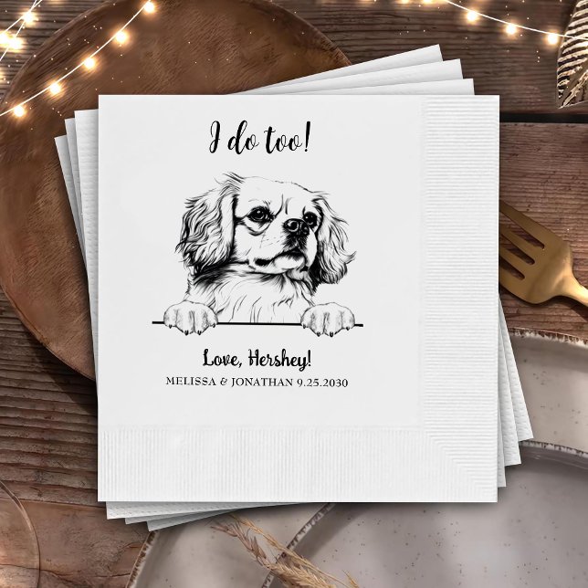 Tibetan Spaniel Dog Drawing Personalised I Do Too  Napkin (Creator Uploaded)