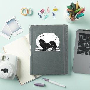 Tibetan Spaniel Dog � Halloween Moon Silhouette Ov
