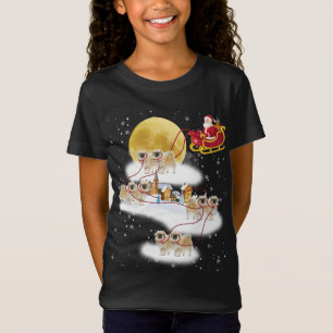 Tibetan Spaniel Dog Light Christmas Reindeer Tree  T-Shirt