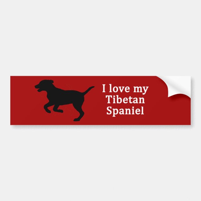 Tibetan Spaniel Dog Love Bumper Sticker (Front)