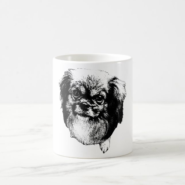 Tibetan Spaniel Dog Mug – Ink Style Portrait (Center)