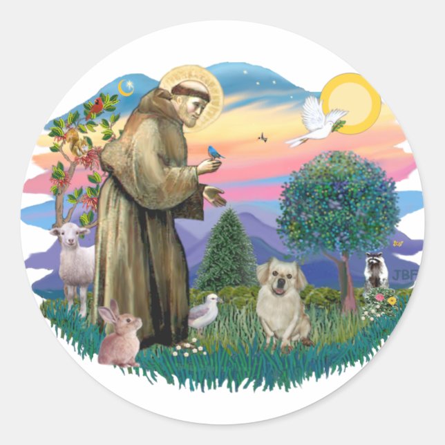 Tibetan Spaniel (fawn) Classic Round Sticker (Front)