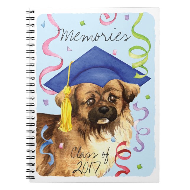 Tibetan Spaniel Graduate Spiral Notebook (Front)