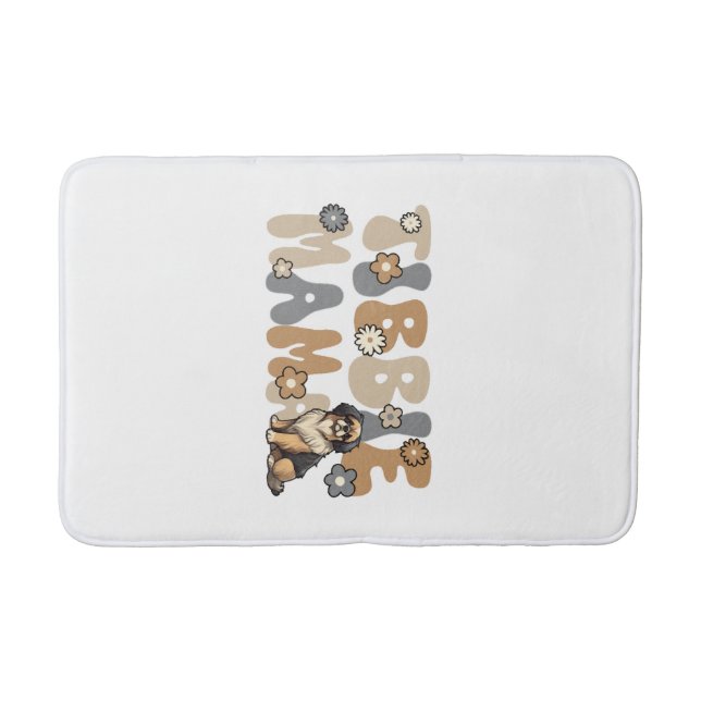 Tibetan Spaniel Groovy Tibbie Mama Bath Mat (Front)