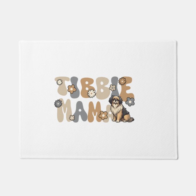 Tibetan Spaniel Groovy Tibbie Mama Doormat (Front)