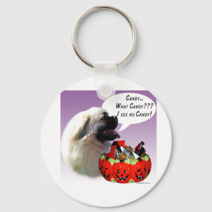 Tibetan Spaniel Halloween Candy Key Ring