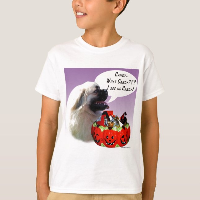 Tibetan Spaniel Halloween Candy T-Shirt (Front)